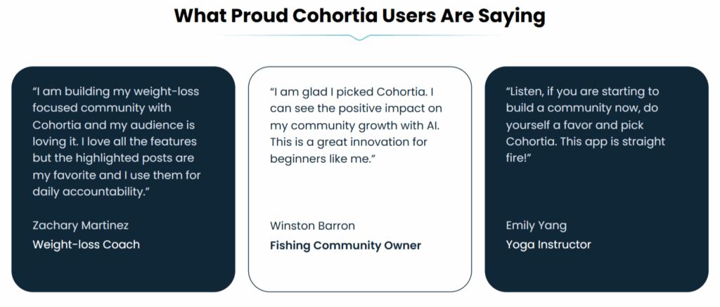 Cohortia Testimonials