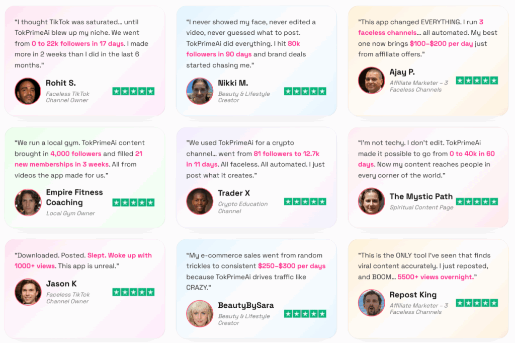 TokPrimeAi testimonials