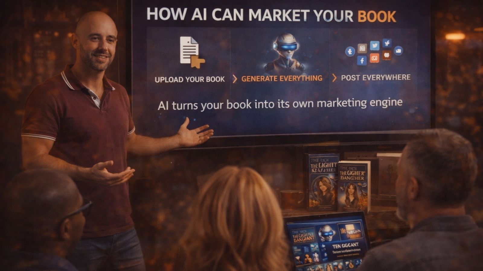 AI Sales Rocket publish once promote everywhere marketing automation system for KDP books