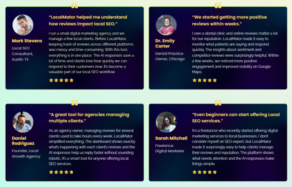 LocalMator Reputation Management Workflow Steps
