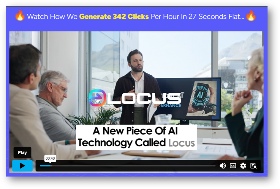 Locus AI demo showing keyword scanner that identifies high traffic search opportunities

