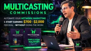 Multicasting Commissions review showing the official training dashboard and overview of the multicasting method