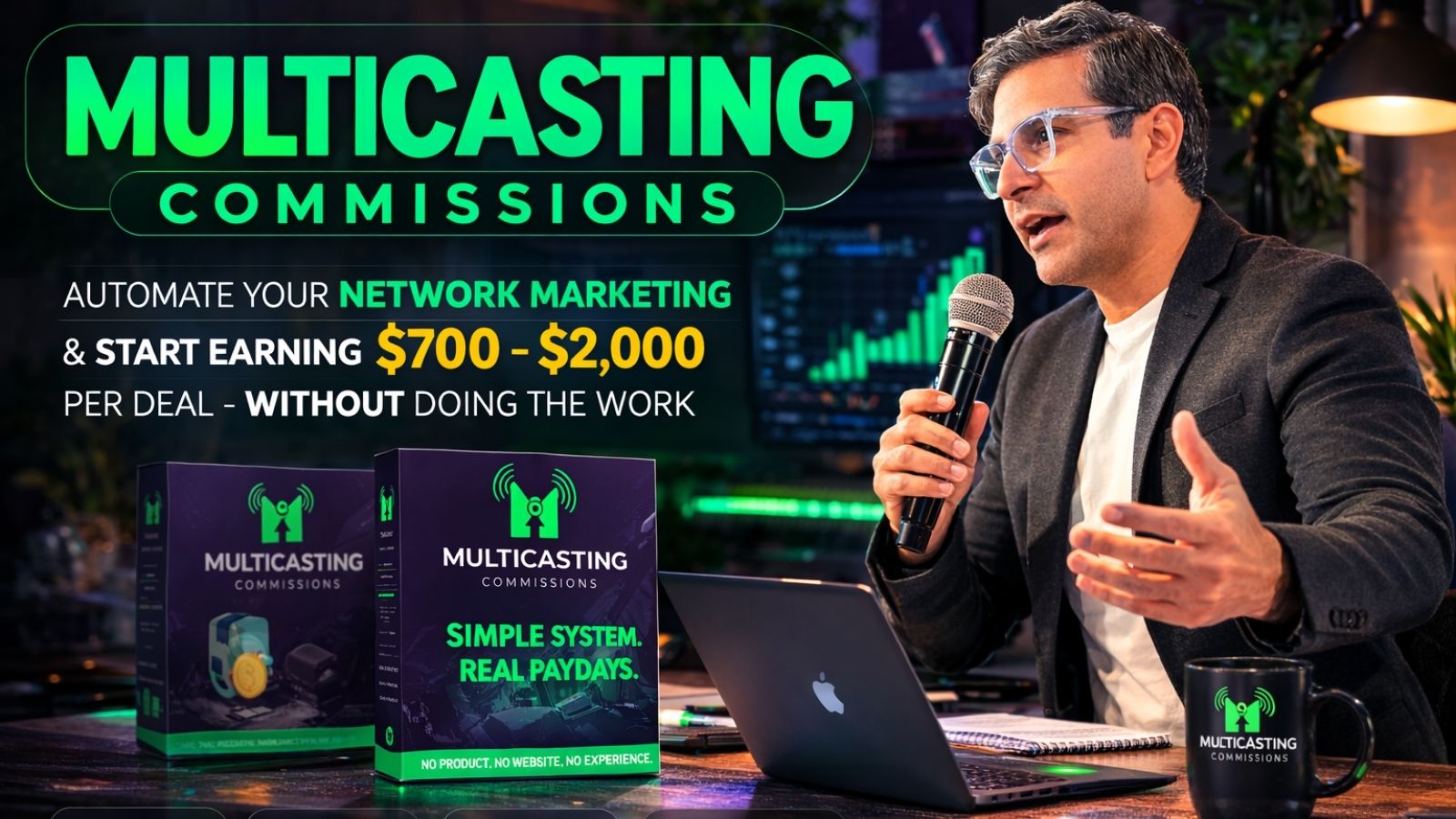 Multicasting Commissions review showing the official training dashboard and overview of the multicasting method