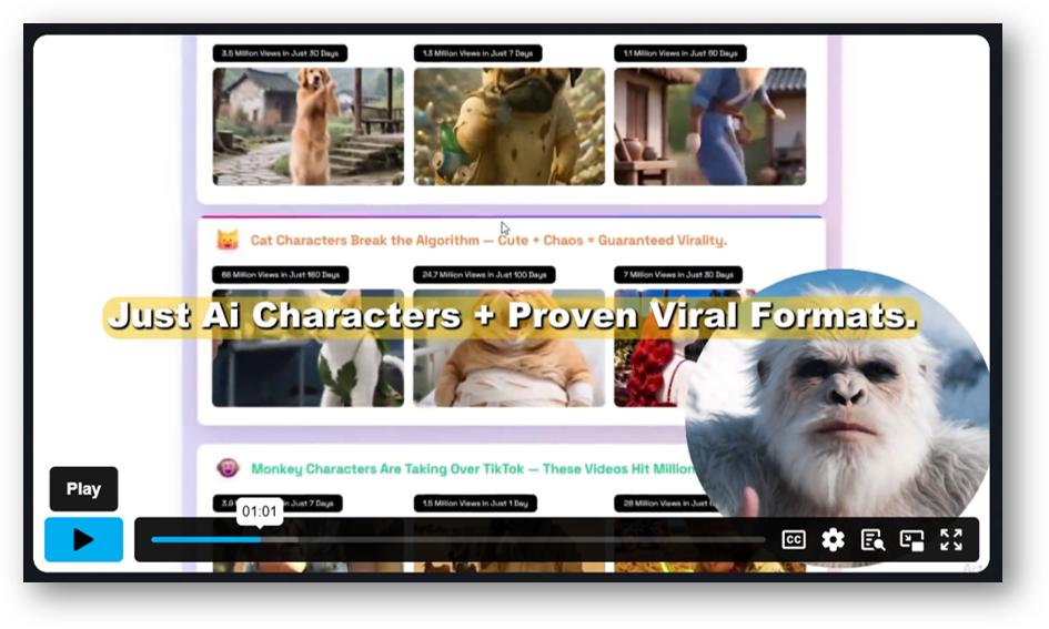 Viral Characters AI upsell structure showing pro agency and growth upgrades
