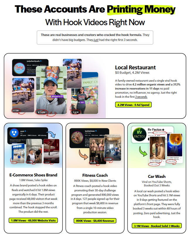 Hooked AI agency license dashboard for selling video services to clients
