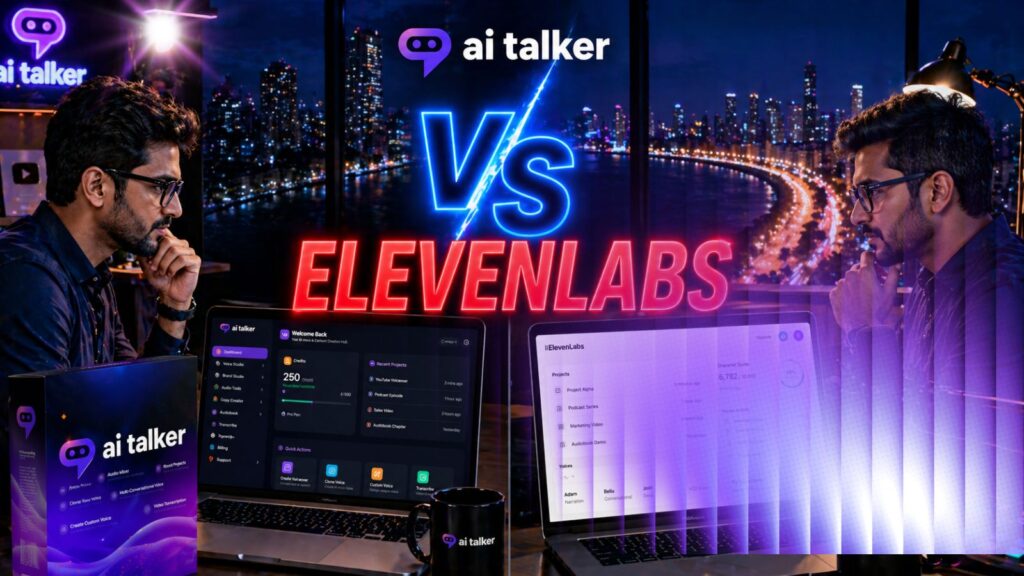 Comparing AI Talker vs ElevenLabs on realism, custom voice creation, emotion control, pricing and commercial rights. See why AI Talker’s build-from-scratch voice engine may appeal to agencies, YouTubers and affiliate marketers who need unique branded voices instead of common templates. Includes workflow, strengths, weaknesses and best fit users.