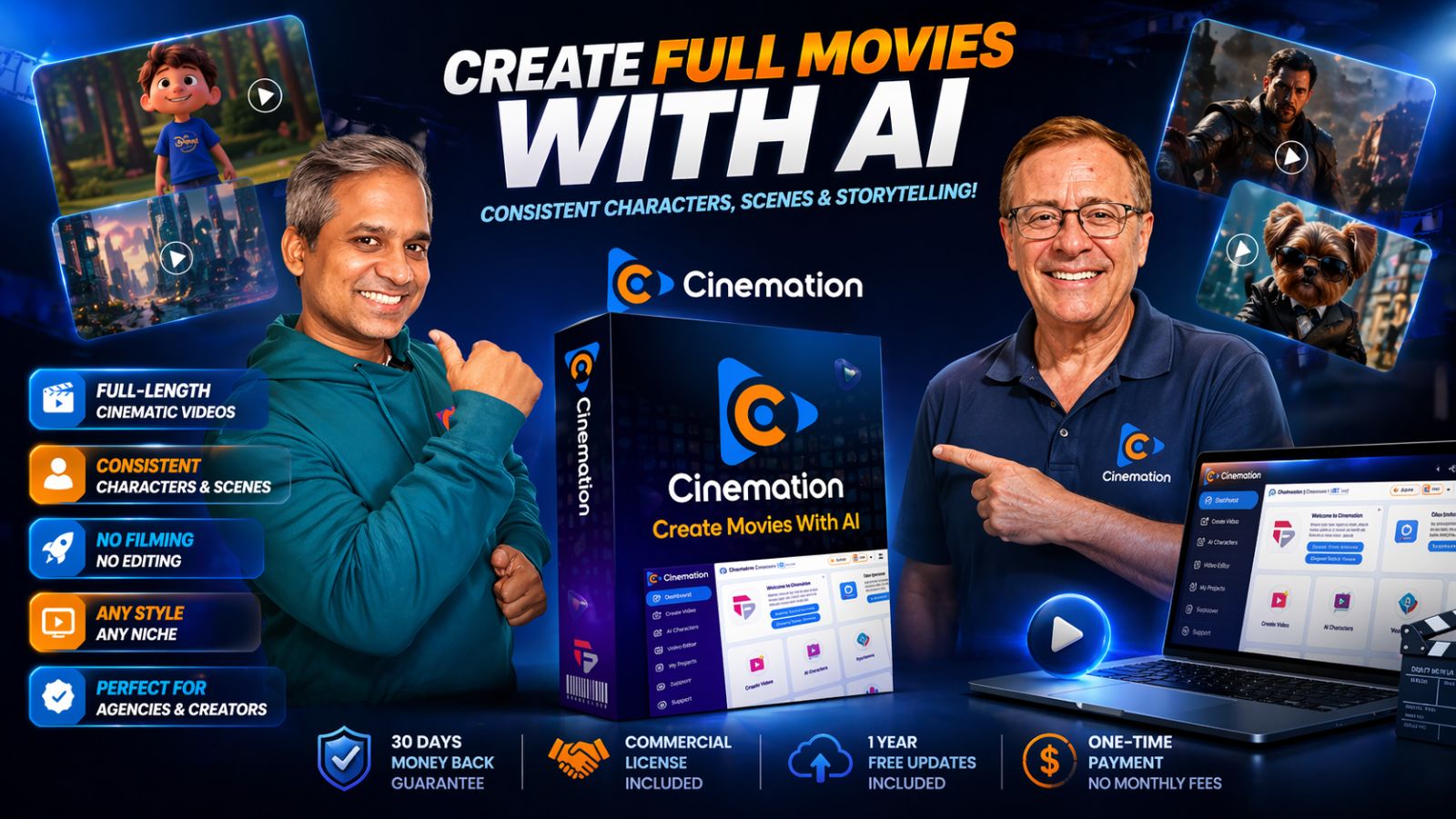 Create long AI videos with consistent characters fast. Cinemation helps creators build episodes, ads, and YouTube content without filming or editing.