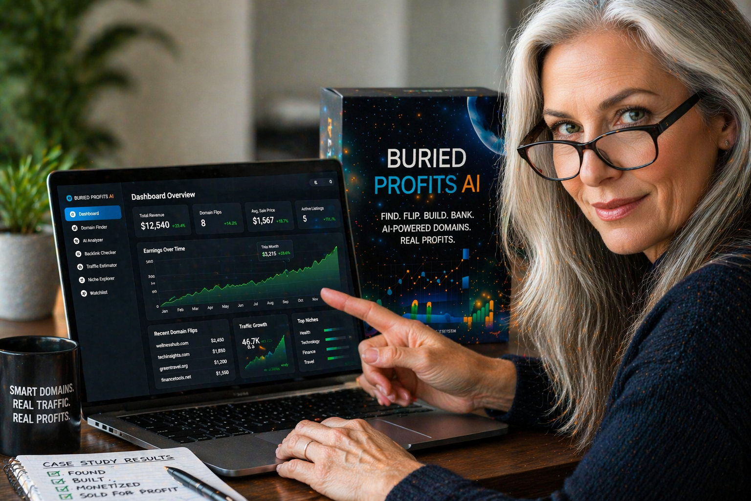 Real case study showing domain flipping results using Buried Profits AI.