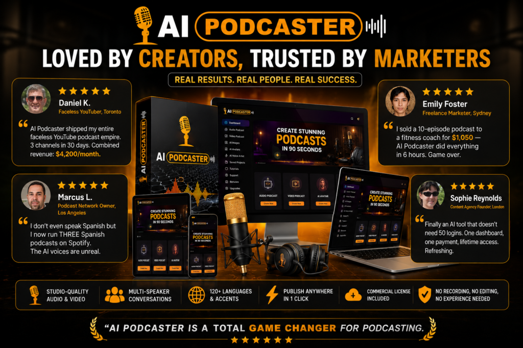 One beta tester reportedly generated several podcast channels producing recurring monthly income, while another sold podcast packages to fitness coaches and local businesses.