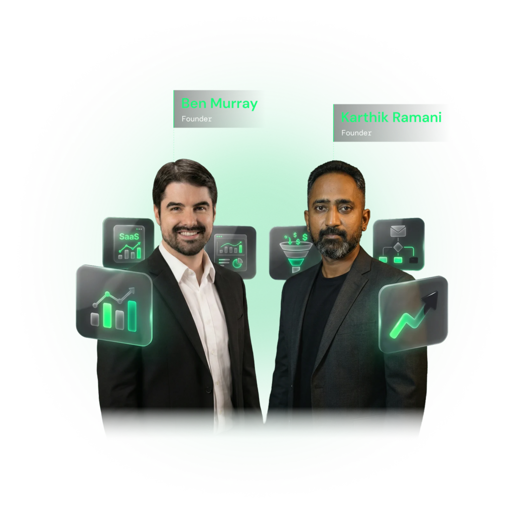GuruOS was created by Ben Murray and Karthik Ramani, both experienced in building and launching info products.