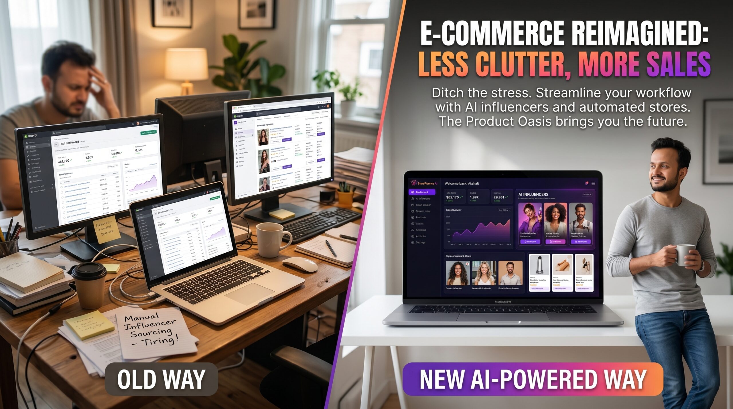 Compare StoreFluence AI’s AI influencers + built-in store model with traditional Shopify + human influencer marketing, so you can see which approach makes more sense for your goals in 2026.