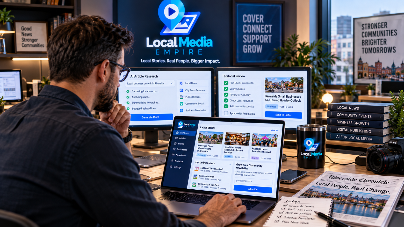 AI newsletter software for local business