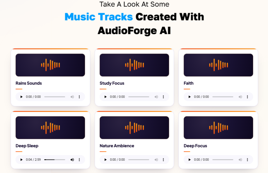AudioForge AI Audio Tracks Examples