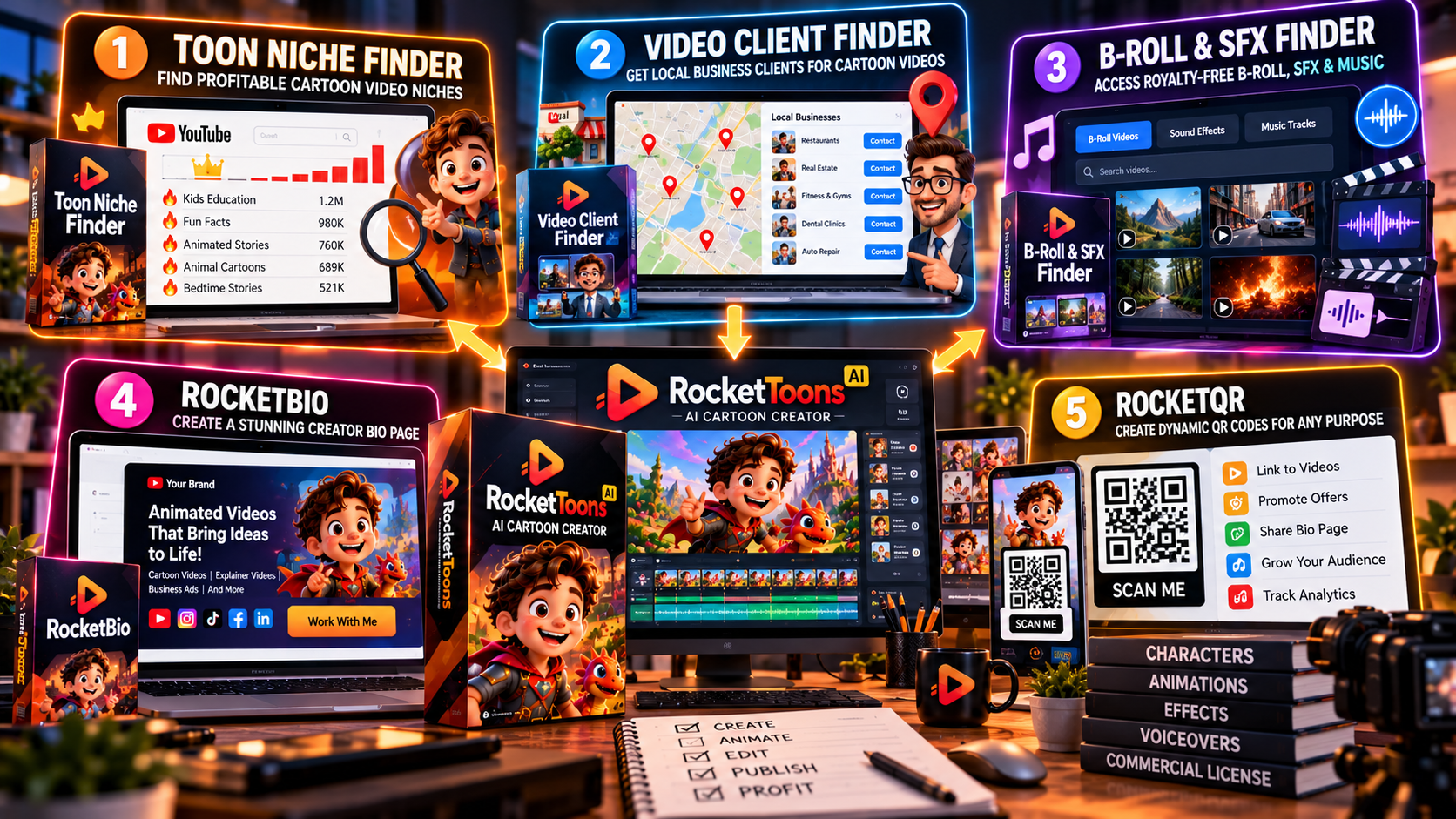 RocketToons AI bonuses