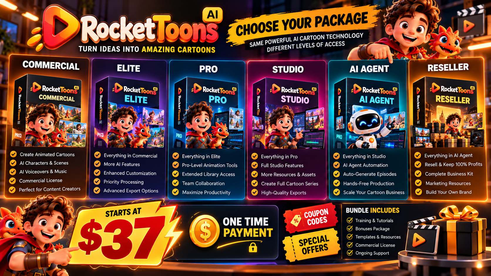 RocketToons AI pricing