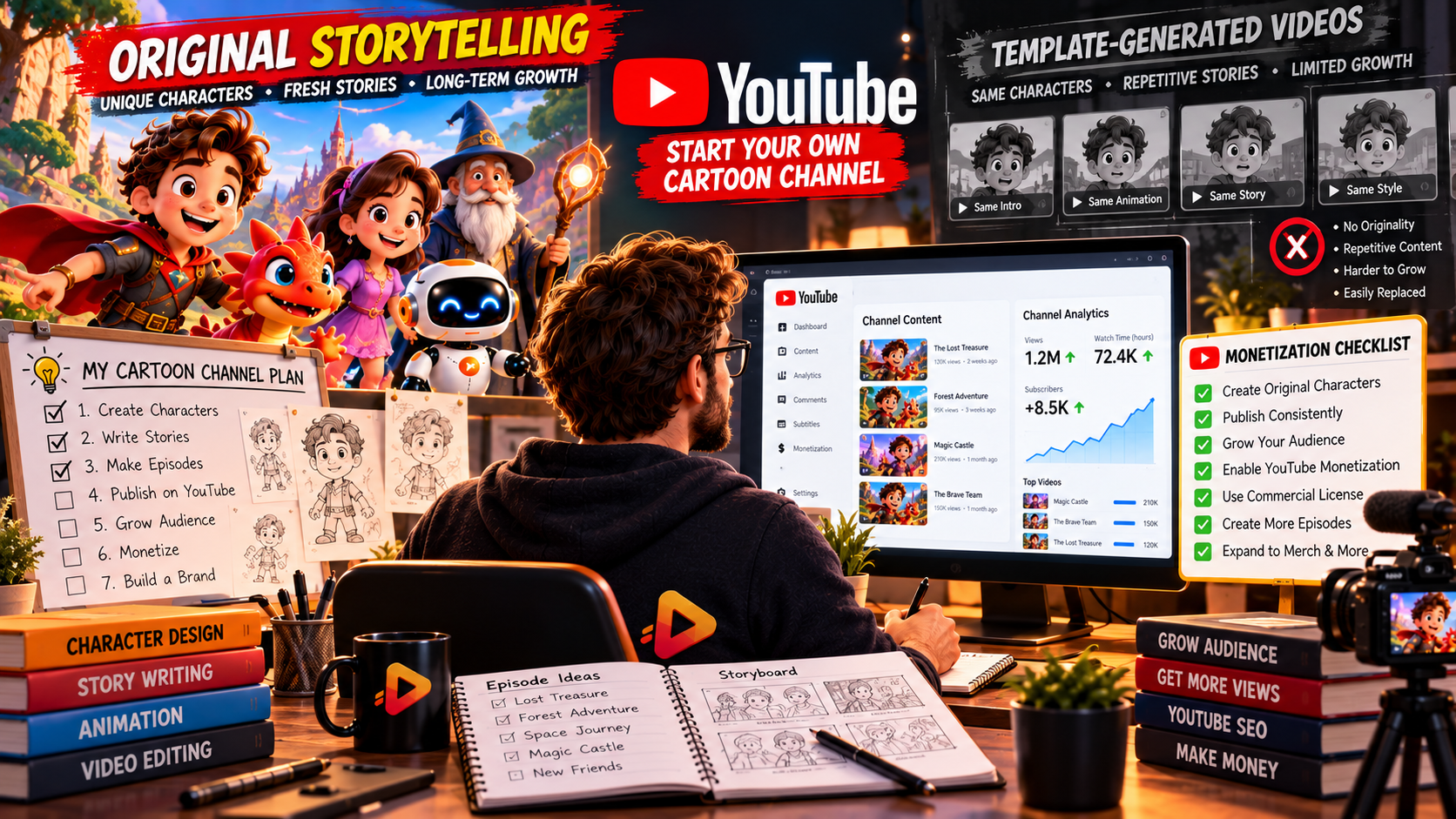 AI cartoon video monetization